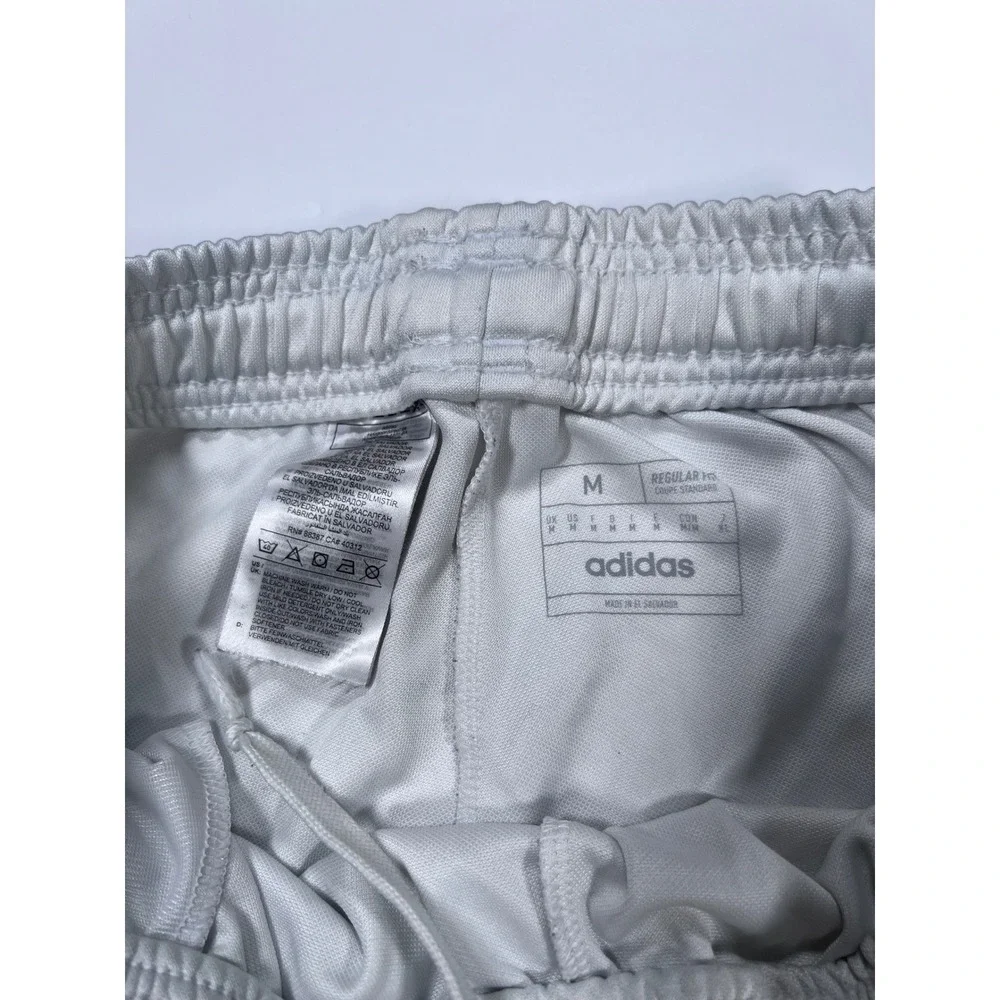 Adidas Tiro Training Pants Mens Medium White Black 3-Stripe Aeroready Ankle Zip